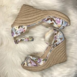Christian Siriano for Payless Pretty Floral Print Espadrille Wedge Sandal Size 6